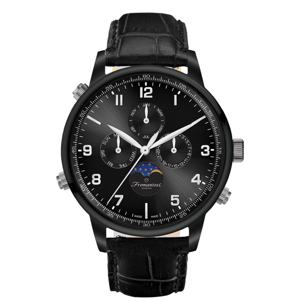 Stainless steel black watch sale